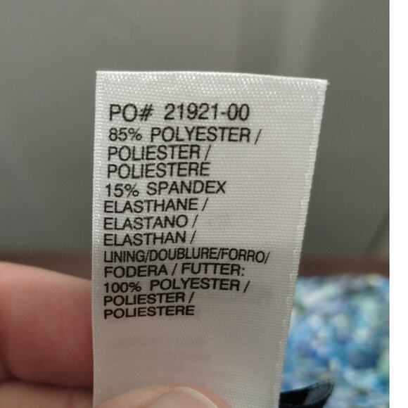 Splendid Size Large Blue Floral 2 Piece Swimsuit Shelf Bra Bikini Top & Bottom - Picture 7 of 7